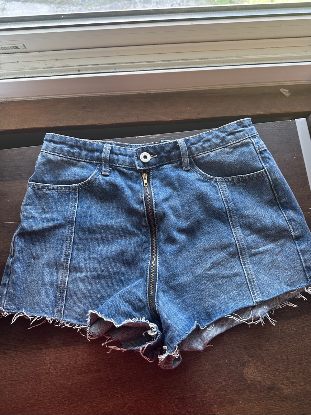 Dance & Marvel zip around denim shorts